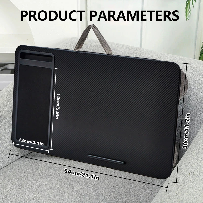 Leather Lap Desk for Laptops, Tablets, and Phones - Portable and Easy to Carry, with a Single Phone Card Slot