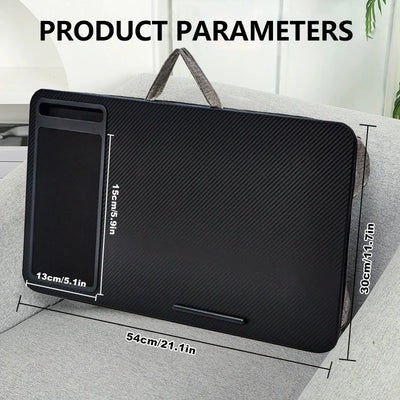 Leather Lap Desk for Laptops, Tablets, and Phones - Portable and Easy to Carry, with a Single Phone Card Slot