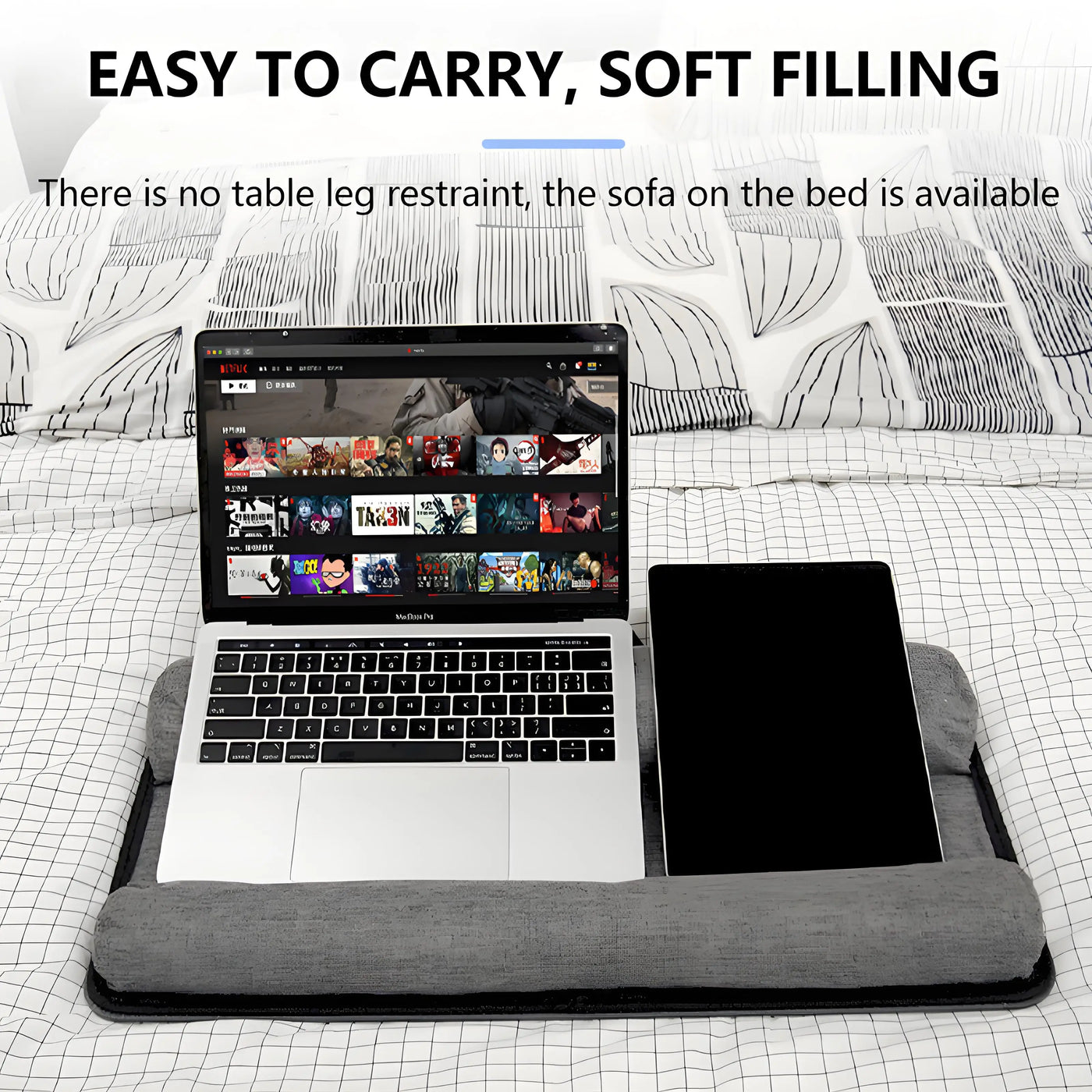 Leather Lap Desk for Laptops, Tablets, and Phones - Portable and Easy to Carry, with a Single Phone Card Slot