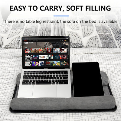 Leather Lap Desk for Laptops, Tablets, and Phones - Portable and Easy to Carry, with a Single Phone Card Slot