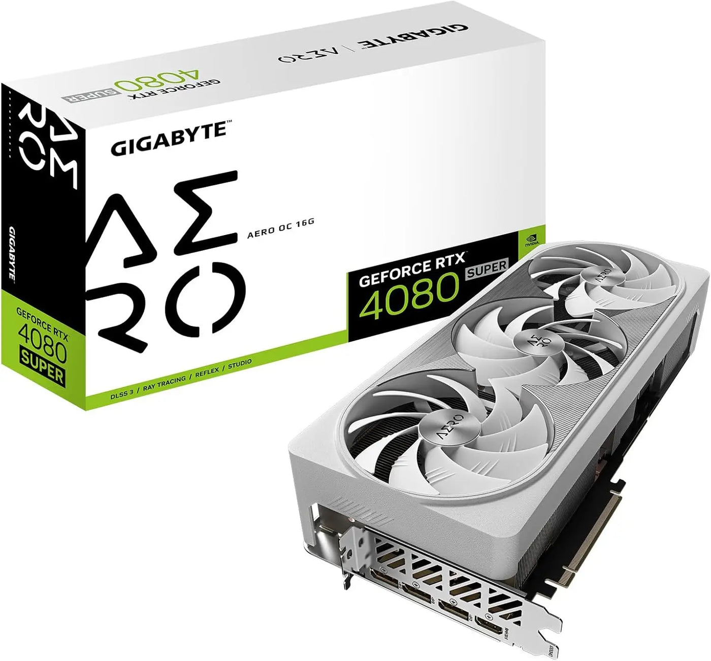 GIGABYT GeForce RTX 4080 Super AERO OC 16G Graphics Card, 3X WINDFORCE Fans, 16GB 256-bit GDDR6X, GV-N408SAERO OC-16GD Video Ca