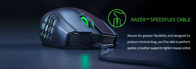 Razer Naga Left-Handed - Ergonomic MMO Gaming Mouse with 12 Programmable Thumb Buttons - 20,000 DPI