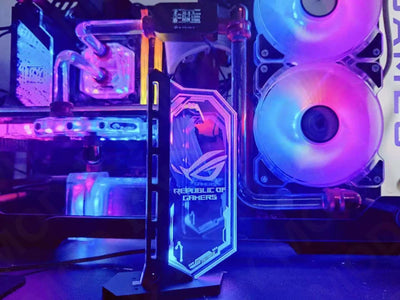 Transparent Vertical GPU Support For RTX 4090 4080 Customize VGA Bracket Customizable Stand Holder DIY 12V/5V AURA SYNC PC MOD