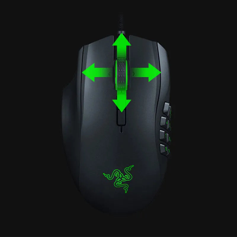 Razer Naga Left-Handed - Ergonomic MMO Gaming Mouse with 12 Programmable Thumb Buttons - 20,000 DPI