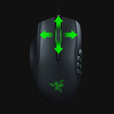Razer Naga Left-Handed - Ergonomic MMO Gaming Mouse with 12 Programmable Thumb Buttons - 20,000 DPI