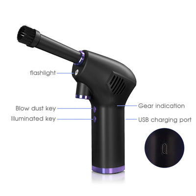 Wireless Air Duster USB Dust Blower Handheld Dust Collector Rechargable Large Capacity Portable for PC Laptop Car Clean Keyboard