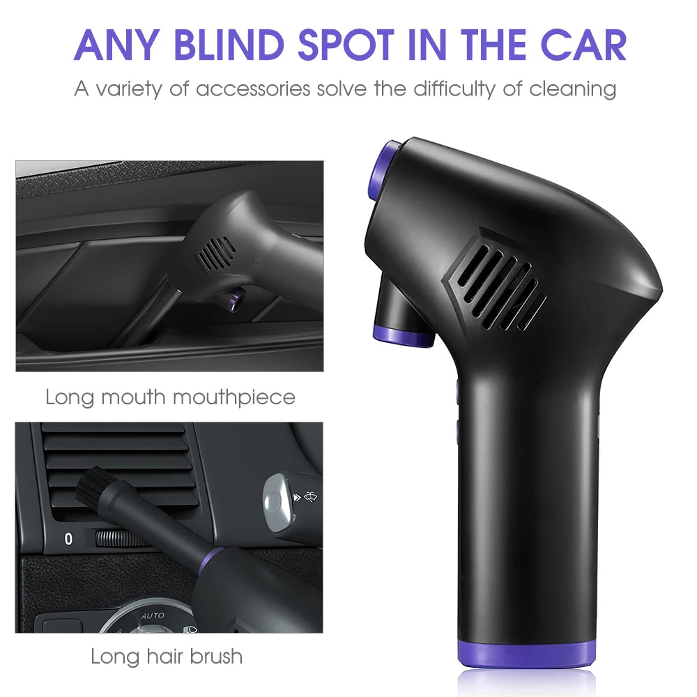 Wireless Air Duster USB Dust Blower Handheld Dust Collector Rechargable Large Capacity Portable for PC Laptop Car Clean Keyboard