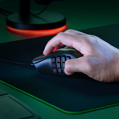 Razer Naga Left-Handed - Ergonomic MMO Gaming Mouse with 12 Programmable Thumb Buttons - 20,000 DPI