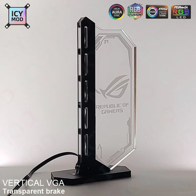 Transparent Vertical GPU Support For RTX 4090 4080 Customize VGA Bracket Customizable Stand Holder DIY 12V/5V AURA SYNC PC MOD