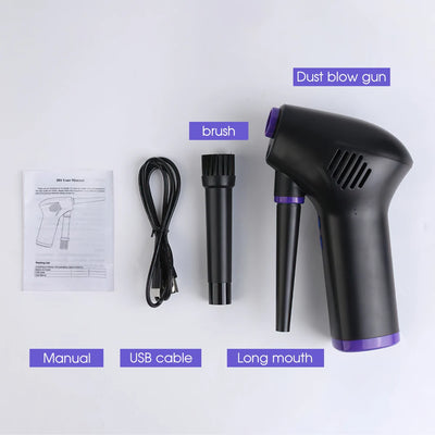 Wireless Air Duster USB Dust Blower Handheld Dust Collector Rechargable Large Capacity Portable for PC Laptop Car Clean Keyboard