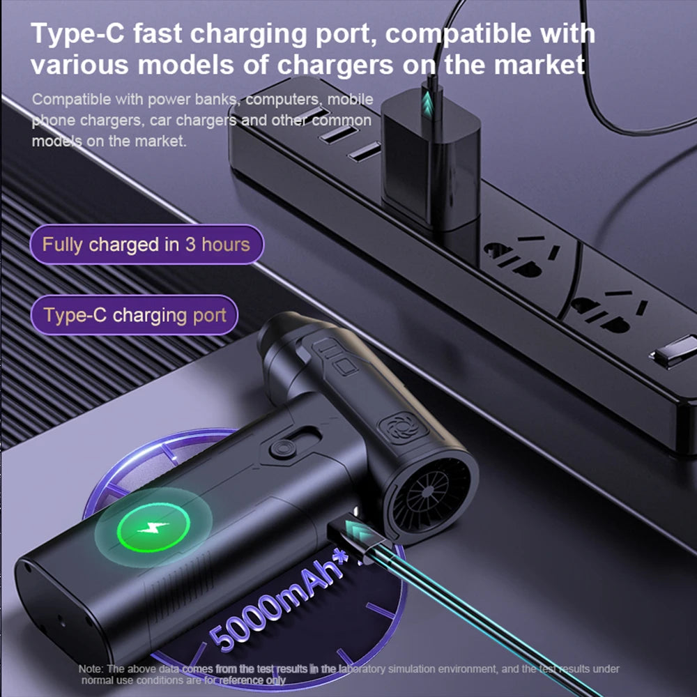 Powerful Air Duster Blower For Computer Keyboard Electric Cleaner PC Laptop Macbook Dust Cleaning Cordless Portable Air Blower