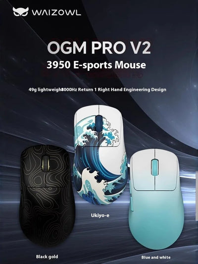 Waizowl Ogm Pro V2 Mouse Three Mode Wireless Paw3950 30000dpi Lightweight Customized Gaming Mouse For Desktop Computer Mice Gift