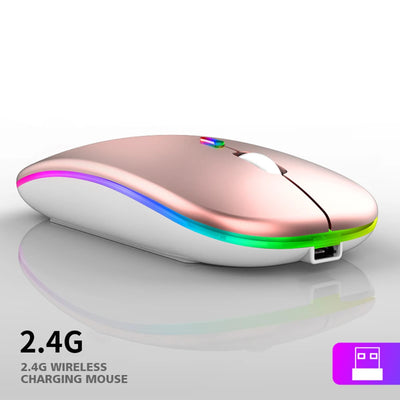 Wireless Mouse For Laptop PC 2.4GHz RGB Rechargeable Mouses Wireless Computer Silent Mice LED Backlit Ergonomic Gaming Mouse