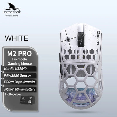 M2 Pro Gaming Mouse Darmoshark Magnesium Alloy Wireless 8K Tri-Mode Computer Game Macro Mouse N52840 PAW3950 40g lightweight