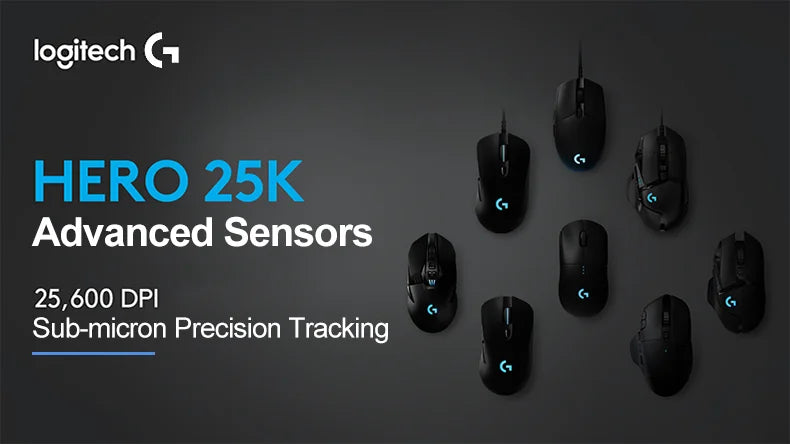 Logitech G703 LIGHTSPEED HERO Sensor E-sports Gaming Mouse 25600DPI Rechargeable Ergonomic 2.4G Wireless Mice RGB Backlight 1ms