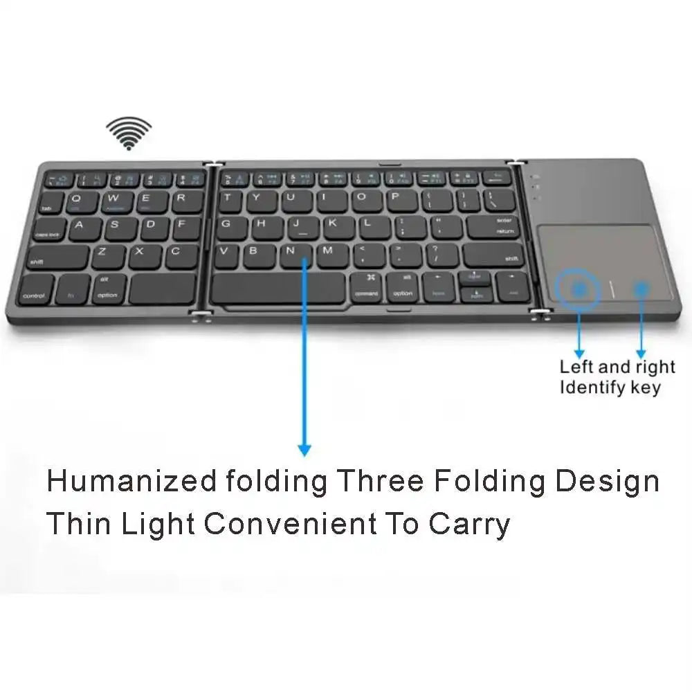 Fold Keyboard Touchpad  Micro Keyboard for IOS Android Windows Tablet Easy To Carry