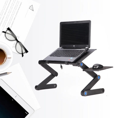 Office Desk Folding Table for Laptop Notebook Aluminum Alloy 4900X4800X2600CM Portable Black Standing