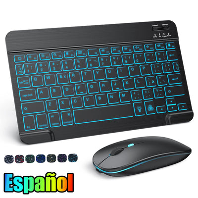 10 inch Backlit For iPad Keyboard and Mouse Backlight Bluetooth Keyboard For IOS Android Windows Wireless Keyboard and Mouse