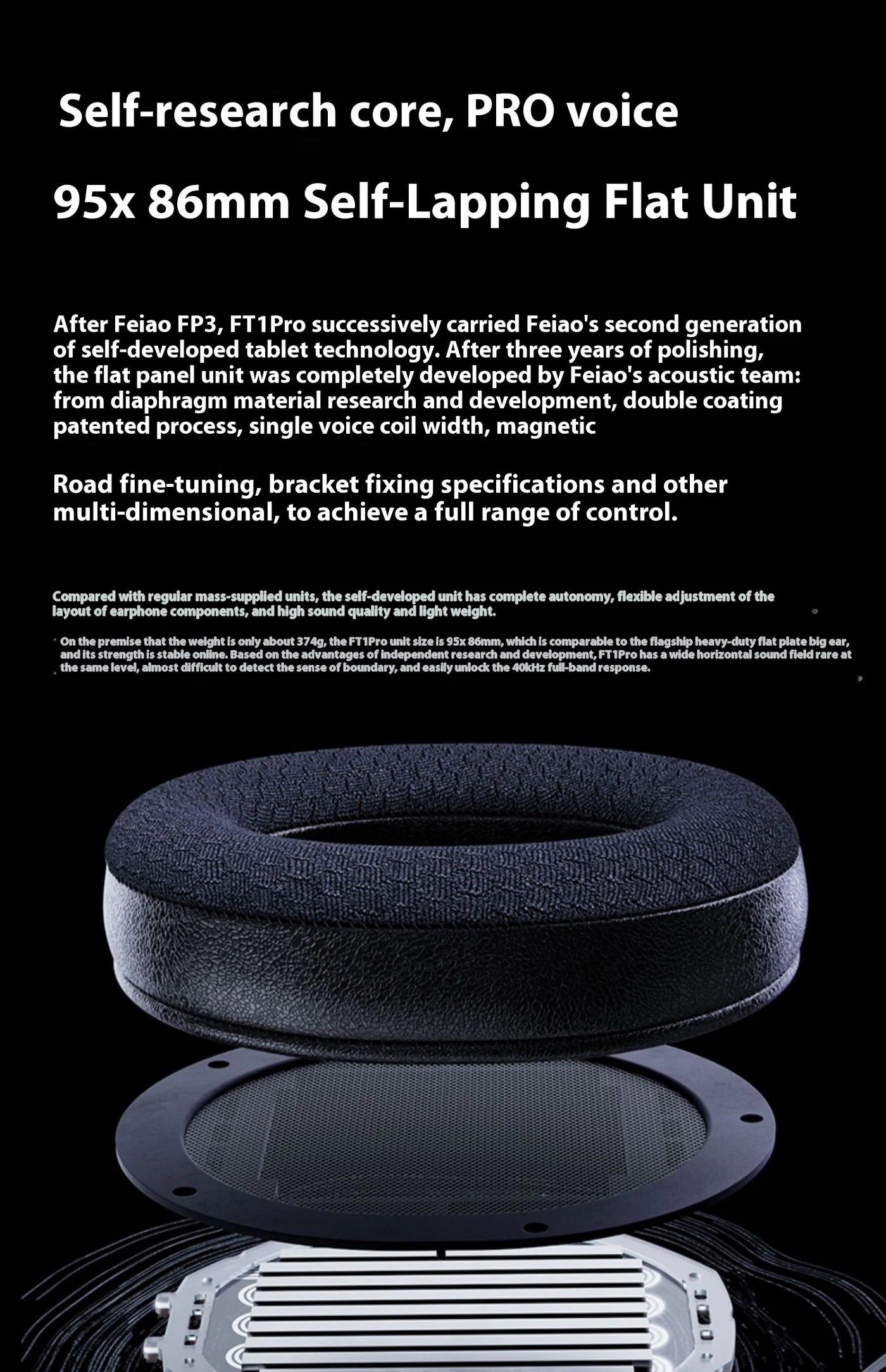 Fiio FT1 Pro Black And Blue Headphones Open Flat Diaphragm Wired Earphones 3.5mm/4.4mm Interchangeable HIFI Custom Headsets