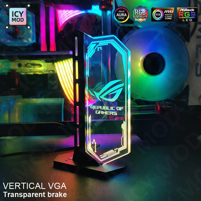 Transparent Vertical GPU Support For RTX 4090 4080 Customize VGA Bracket Customizable Stand Holder DIY 12V/5V AURA SYNC PC MOD