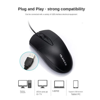 100cm Wired Mini Mouse Silent Ergonomic Wired Computer Mouse For Computer Laptop Tablet Mause Notebook Accessories E2D7
