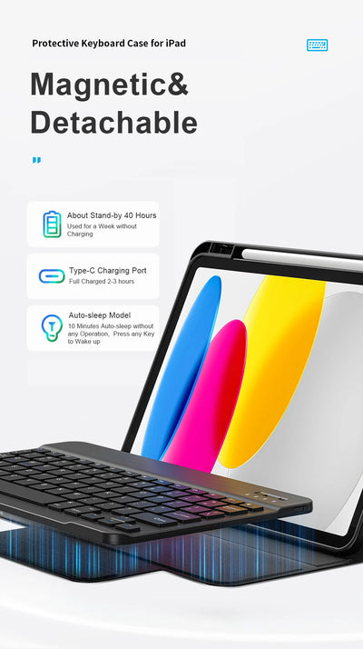 WiWU Keyboard for iPad 10th 2022 10.9 Magnetic Wireless Keyboard for iPad Air 4 5 11 inch Keyboards for iPad 10.2 Air 3 10.5