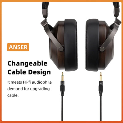 SIVGA ANSER High-Fidelity Audio Open-back Wooden Headphone 50mm Dynamic Driver Over-ear Wired Headset