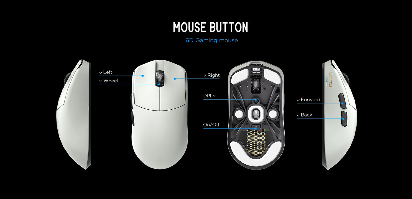 LAMZU MAYA X Gaming Mouse (8K Dongle Included, Web Driver Compatible)