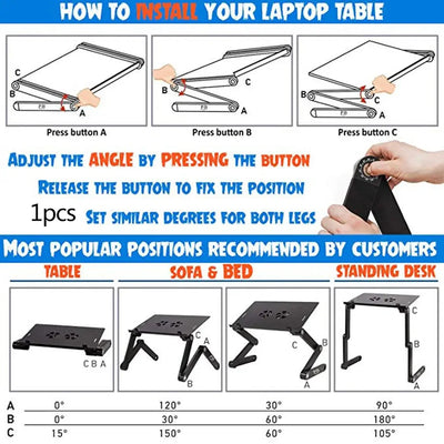 Aluminum Alloy Laptop Table Folding Notebook Desktop Stand