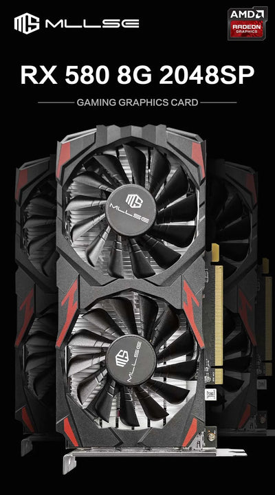 MLLSE AMD RX 580 8GB 2048SP Gaming Graphics Card GDDR5 256Bit PCI-E 3.0 ×16 8Pin Radeon GPU Rx 580 Video Card Placa De Video