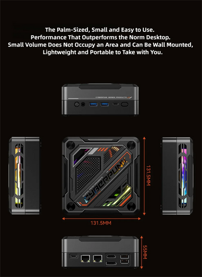 Mini Pc AMD Ryzen R7-7840HS 8 Core 16 Thread Computer