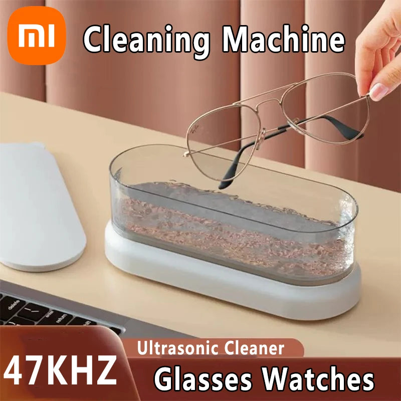 Xiaomi 47khz Ultrasonic Cleaner Portable Intelligent Multifunctional Transparent Cleaning Machine Jewelry Rings Glasses Watches
