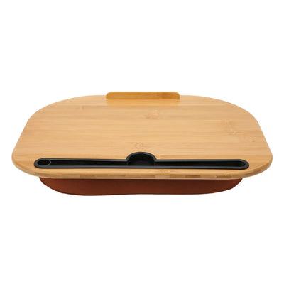 Laptop Desk with Pillow Cushion Bamboo Wood Portable Lap Desk Computer Laptop Stand for Up to 15.6 Inch Laptops Tablet PC