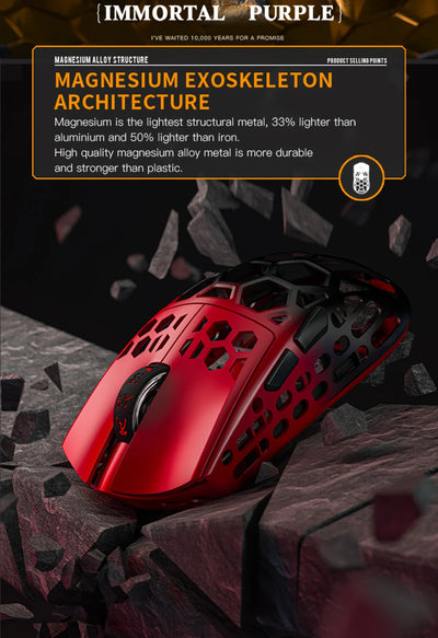 M2 Pro Gaming Mouse Darmoshark Magnesium Alloy Wireless 8K Tri-Mode Computer Game Macro Mouse N52840 PAW3950 40g lightweight