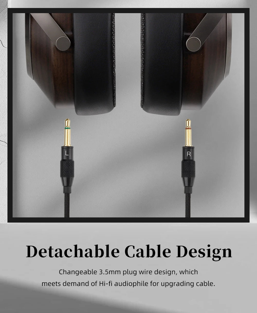 SIVGA ANSER High-Fidelity Audio Open-back Wooden Headphone 50mm Dynamic Driver Over-ear Wired Headset