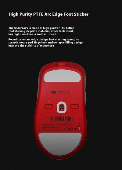 Waizowl OGM Pro V2 Gaming Mouse Customize Wireless Three-Mode Paw3950 30000dpi Lightweight Gaming Mouse E-sports Ergonomic