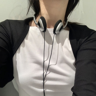 Headphones Y2k Personality Retro Headset Black Fashion Style Headset Over Ear