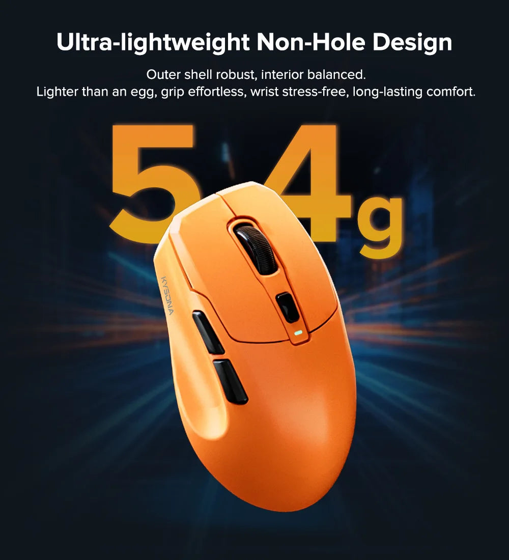 Kysona Uranus Pro Wireless Game Mouse Bluetooth 2.4g Three Mode E-Sports Lightweight Ergonomics Gaming Mouse For PC Gamer Gift