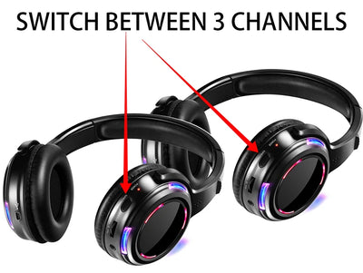 Silent Disco Headphones Compete System 200m Led Wireless Earphones 5 Headset + 200m Transmitter HD Sound No Lag for TV Watching