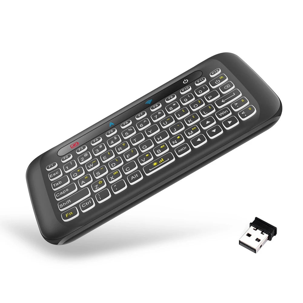 Touch Screen Air Mouse Backlight Keyboard Colorful LED Touchpad Keyboard Wireless Adjustable Brightness with USB Dongle Receiver