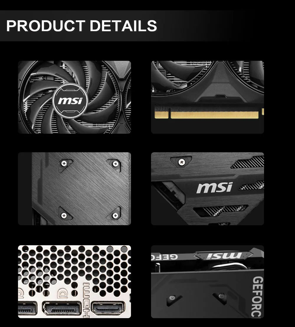 MSI GeForce RTX 4060 VENTUS 2X BLACK 8G OC Gaming Graphics Card 8G GDDR6 128-bit PCI-E 4.0x8 HDMI DP 8Pin Desktop Video Card New