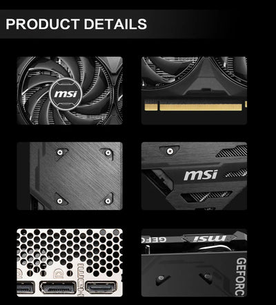 MSI GeForce RTX 4060 VENTUS 2X BLACK 8G OC Gaming Graphics Card 8G GDDR6 128-bit PCI-E 4.0x8 HDMI DP 8Pin Desktop Video Card New