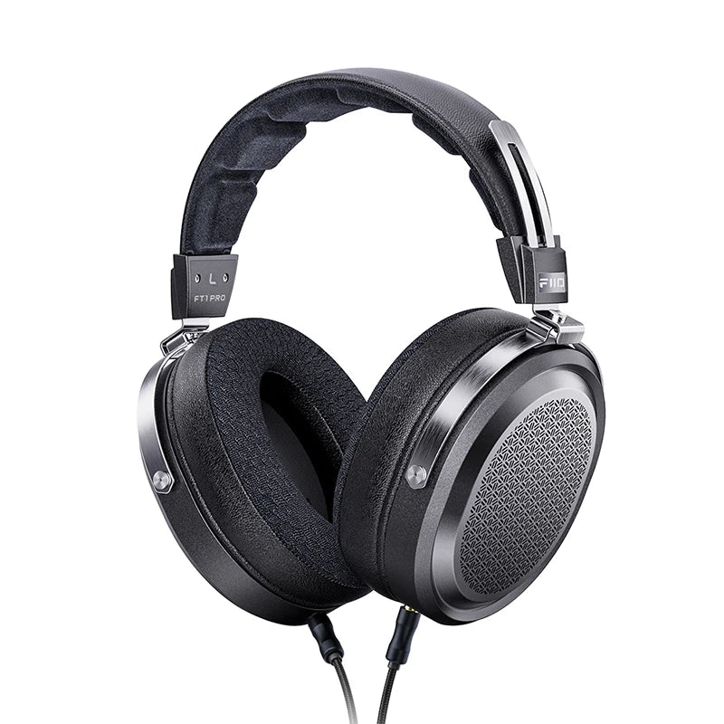 Fiio FT1 Pro Black And Blue Headphones Open Flat Diaphragm Wired Earphones 3.5mm/4.4mm Interchangeable HIFI Custom Headsets