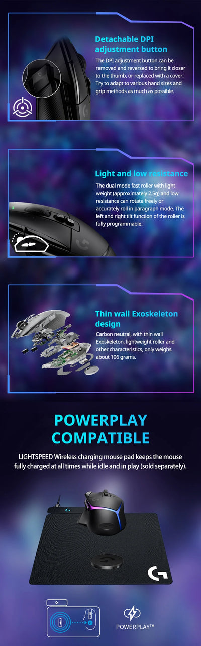 Logitech G502X PLUS Lightspeed Wireless Mouse High Performance Brand New Gaming Mouse RGB Adjustable DPI Computer Gaming Mouse