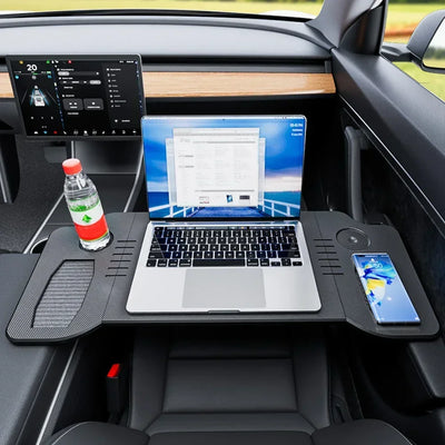 Car Laptop Desk Folding Steering Wheel Table Food Tray For Tesla Model 3 / Y Auto Steering Wheel Laptop Desk Drinks Tray Holder
