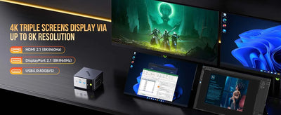 GMKtec EVO-X1 Mini PC AMD AI 9 HX 370 Win11 Pro LPDDR5X