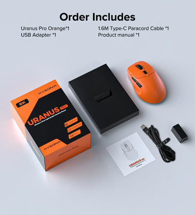Kysona Uranus Pro Wireless Game Mouse Bluetooth 2.4g Three Mode E-Sports Lightweight Ergonomics Gaming Mouse For PC Gamer Gift