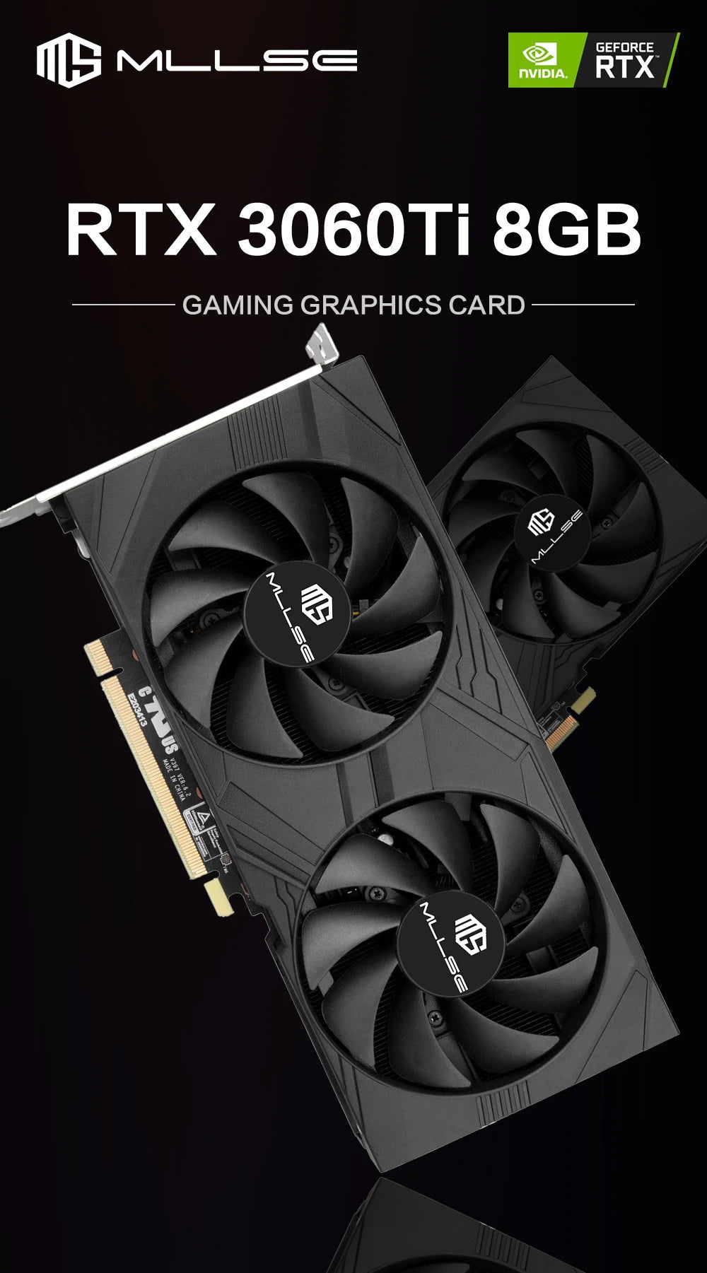 MLLSE RTX 3060Ti 8GB Graphics Card GDDR6 256Bit PCI Express 4.0 ×16 8Pin NVIDIA GPU Rtx 3060Ti Gaming Video Card Placa De Video