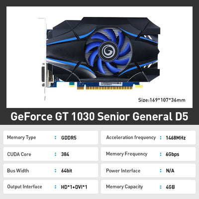 GALAX GT1030 D5 Video Card GDDR5 64Bit 4GB GT 1030 Gaming Graphic Card for Desktop PC placa de vídeo