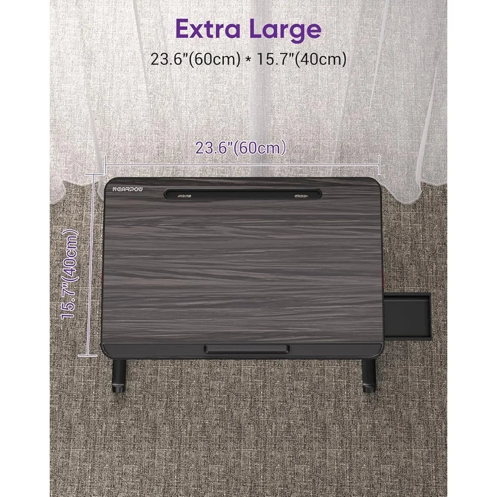 Adjustable Foldable Laptop Desk Bed Table Multifunctional Workstation with Book Stand Storage Drawer Wrist Rest and Angle
